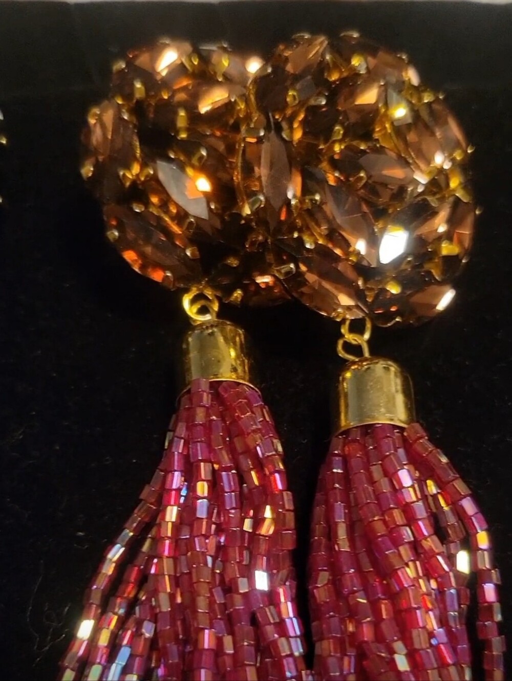 New✨️ 5 Pairs All For $50😍 Gold and Ruby Tassel Drop Earrings - Women Jewelry